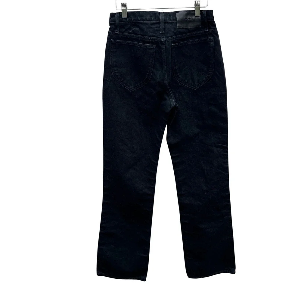 FRAME Le Italien Flare Jeans Noir‎ Black High Rise Rigid Cotton Italy 26 x 32